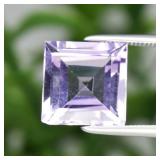 4.07ct 9.8x9.8mm VS Square Natural Purple Amethyst
