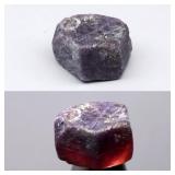 29.69ct 17.5x12mm Rough Natural Deep Purple Sapphi