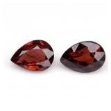 Pair 2pcs/2.83ct t.w Pear Natural Orange Garnet -