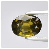 1.09ct Oval Natural Yellowish Green Tourmaline - U
