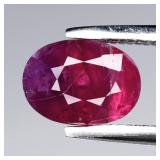 1.08ct 7x5mm Oval Natural Purple Red Ruby - Heated