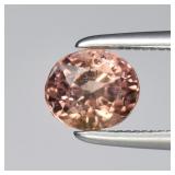 0.76ct 5.7x5mm Oval Natural Pinkish Yellow Tourmal