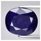 5.78ct 11x9.2mm Oval Blue Sapphire - Heated Glass