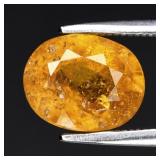3.07ct 9x7.2mm Oval Yellow Sapphire - Heated Glass