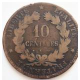 France 1872 , 10 CENTIMES coin 30mm