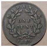 Sarawak 1889 One Cent