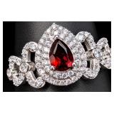 Silver 3.7g Garnet 0.5ct Ring
