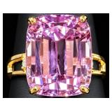 10K Gold 3.5g Kunzite 8.9ct Ring Size 5.5