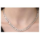 Silver 13g Rhodium Plated Italian Chain 24''