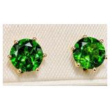 14K Gold 0.7g Chrome Diopside Earring
