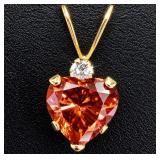 10K Gold 0.37g Color Lab Diamond 0.9ct Pendant