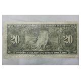 Canada $20 Banknote 1937 BC-25b Gordon Towers