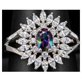 Silver 4.1g Mystic Topaz 0.5ct Ring