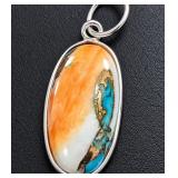 Silver Oyster Turquoise Pendant