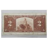 Canada $2 Banknote 1937 BC-22b Gordon Towers