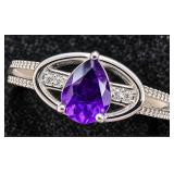 Silver 3.54g Amethyst 0.75ct Ring