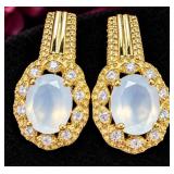 Silver 5.35g Chaceldony App 2.5ct Earring