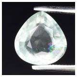 1.71ct Pear Natural Light Greenish Blue Aquamarine