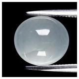 2.42ct 8.8x8mm Oval Natural Very Light Blue Aquama