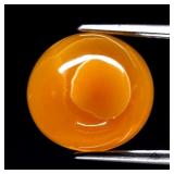 5.47ct 11x10.5mm Oval Cabochon Natural Yellow Calc