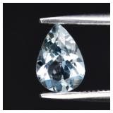 0.62ct 7.2x5mm VS Pear Natural Blue Aquamarine - U