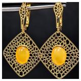 Silver 3.8g Baltic Amber Earring