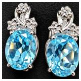 Silver 4.05g Blue Topaz 3ct Earring
