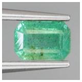 Emerald Cut Natural Top Bluish Green Emerald 0.58