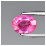 1.56ct Oval Natural Pink Sapphire - Heated Glass F