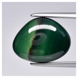 6.56ct 13.8x10.5mm Pear Cabochon Natural Green Cha