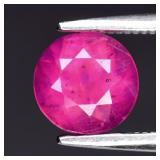 1.26ct Round Brilliant Pink Ruby - Heated Glass Fi
