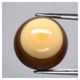 9.00ct 12mm Round Cabochon Natural White Brown Cal
