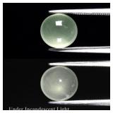 3.24ct 9.7x9mm Oval Cabochon Natural Light Green C