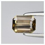 0.67ct VVS Octagon Natural Yellowish Green Tourmal