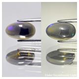 1.01ct 10x6mm Oval Cabochon Natural Black Opal - R