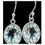 Silver 2.5g Green Amethyst App 7ct Earring