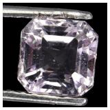 Emerald Cut Natural Unheated Top Pink Kunzite Afgh