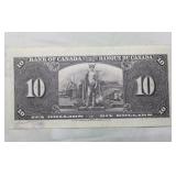 Canada $10 Banknote 1937 BC-24b Gordon Towers