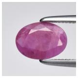 0.78ct 7x5.2mm Oval Natural Purplish Red Ruby - He