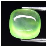 5.95ct 10.7x10.6mm Cushion Cabochon Natural Green