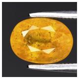 2.28ct 8.2x6mm Oval Yellow Sapphire - Heated Glass