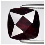 2.86ct Cushion Brilliant Natural Medium Reddish Pu