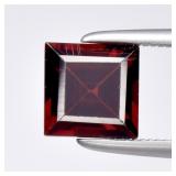 1.65ct 6mm VS Square Natural Reddish Orange Garnet