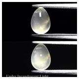 1.18ct Pear Natural Light Yellowish Green Cat's Ey