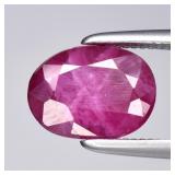 1.84ct 7.7x5.7mm Oval Natural Purplish Red Ruby -