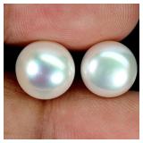 Pair 2pcs Natural Round Button 10mm 11.60 Ct Cream