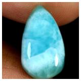 Pear Cabochon Natural Unheated Top Nice Blue Larim