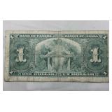 Canada 1937 $1 Banknote BC-21c Gordon Towers