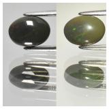 0.86ct 8.3x6mm Oval Cabochon Natural Black Opal -