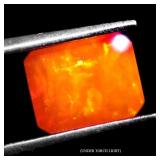 Emerald Cut Natural Hot Rainbow Orange Fire Opal E